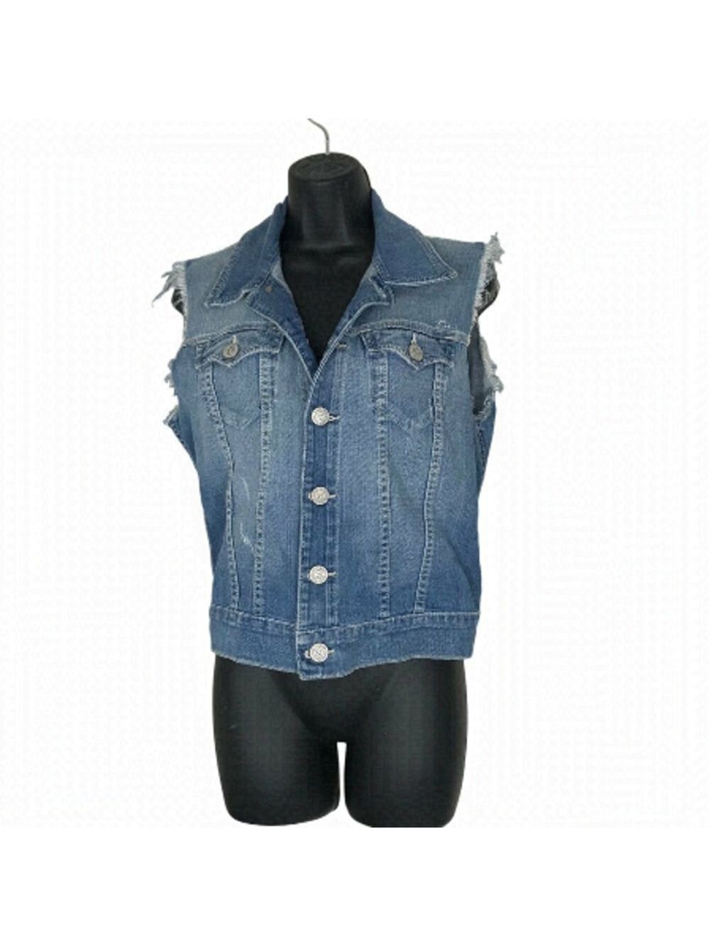 True Religion Coastal Cowgirl Denim Vest Size S